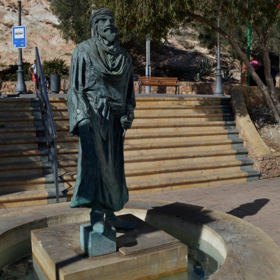 Almeria - Moorish statue outside the Alcazaba