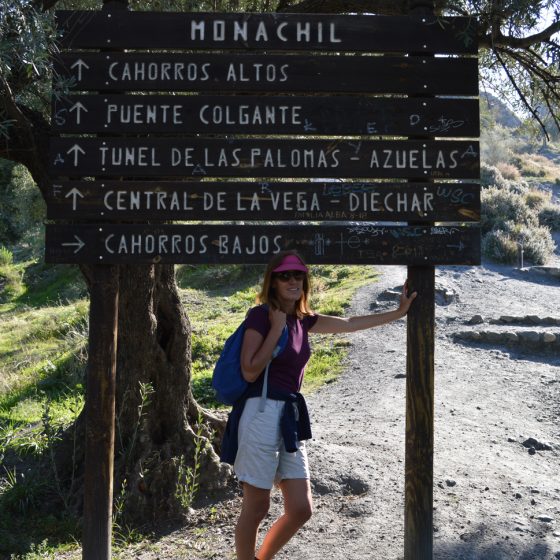 Signs for walks and bridges in the area