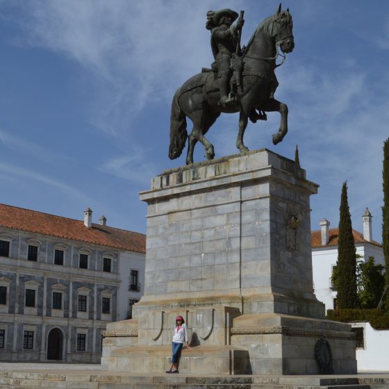 Vila Vicosa - Ducal Palace Marcella under the large statue