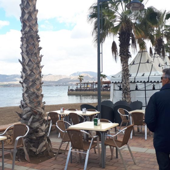 The promenade along the beach and round the marina