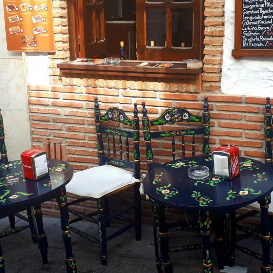 Nerja - Painted cafe tables