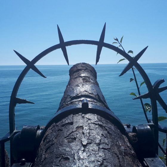 Nerja - damaged cannon on Balcon de Europa