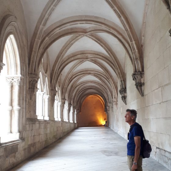 The arcaded corridors of the Alcobaca Monastery