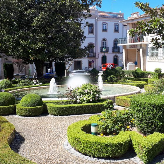 Castelo de Vide gardens with fountain