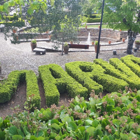 Hedge trimmed to spell out Marvao