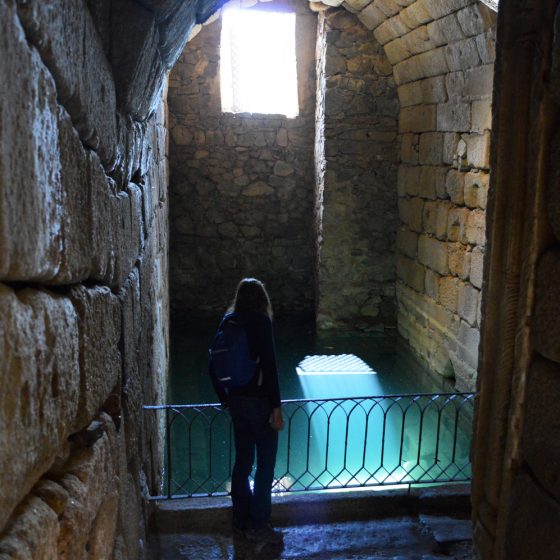 Down in the cistern which was full of goldfish!