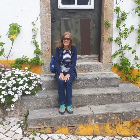 Colourful flowers are everywhere in Obidos