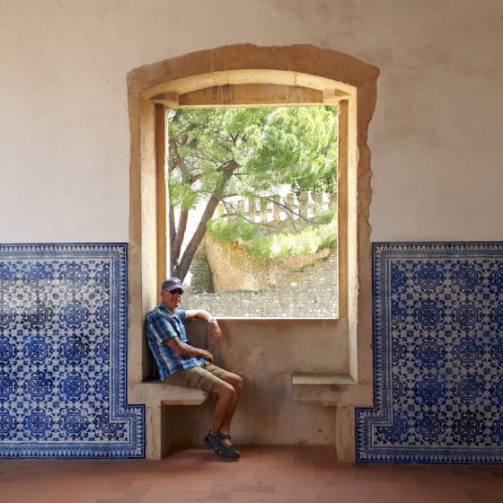 Blue and white tiled rooms in the Convento Cristo