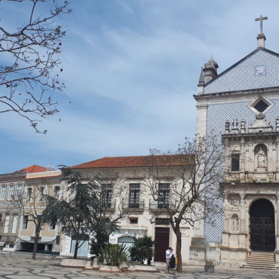 Mercy's Church, with blue and white azejulo clad facade