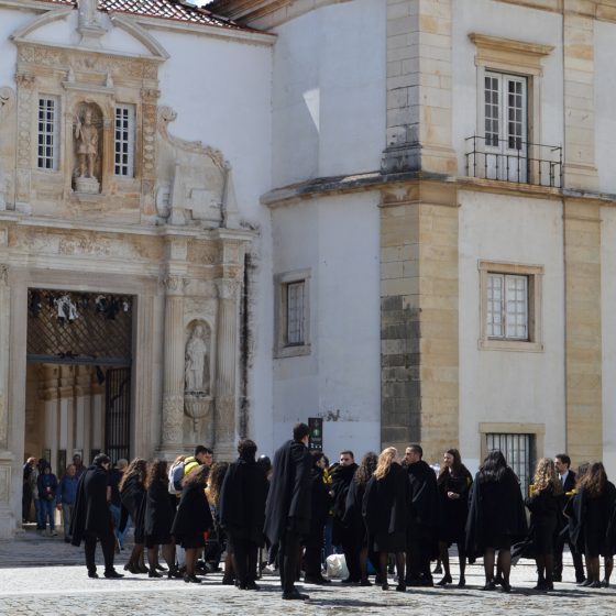 Coimbra University - Students gather outside the royal palace