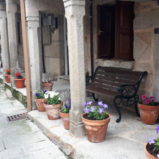 Porticoed little street in the Fisherman's village of Combarro