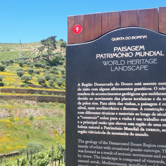 The UNESCO World Heritage information board about the land