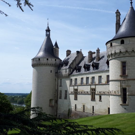 Chateau Chaumont with the Loire river to the left in the background