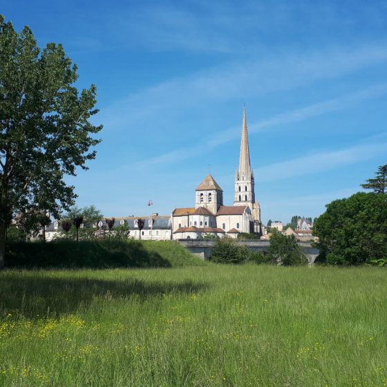 Saint Savin Abbey from across town