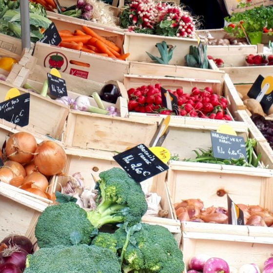 Fresh fruit and veg on offer at the market