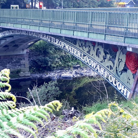 Betsw-y-Coed iron bridge built by Thomas Telford to commemorate the Battle of Waterloo