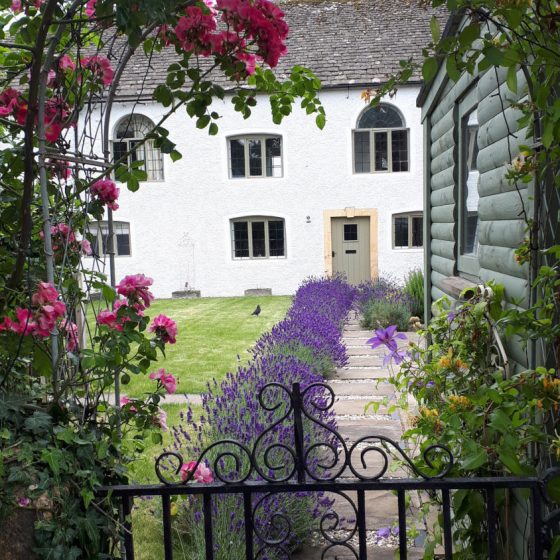 We spotted this lovely house with a pathway lined with lavender.