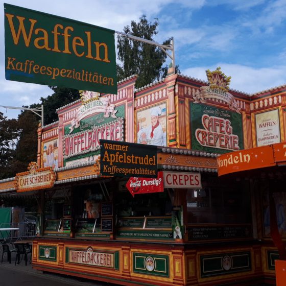 All quiet in the morning at this Waffle and Apfelstrudel stand