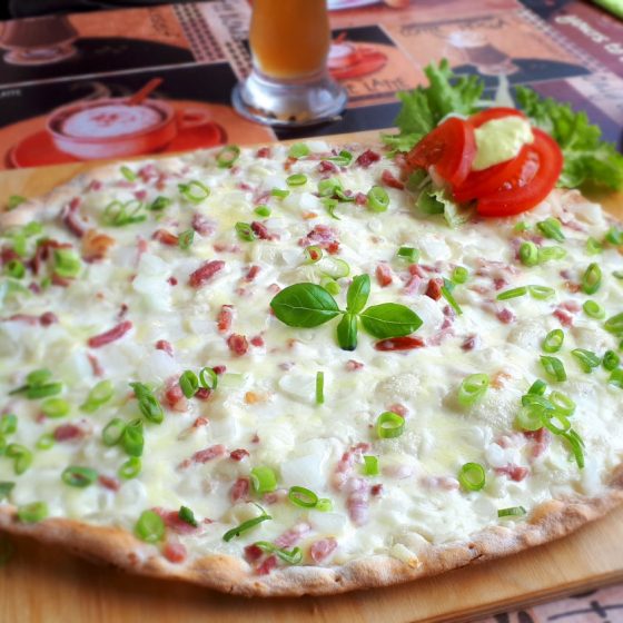 Flammkuchen - hot, crispy and delicious