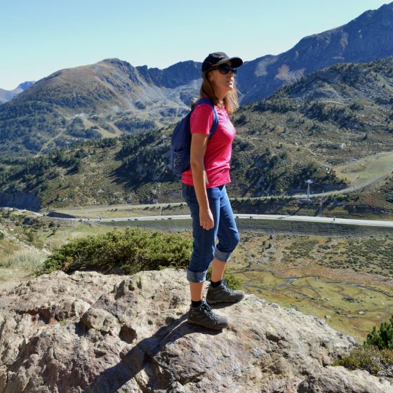 Andorra - Marcella perched at the top of the climb