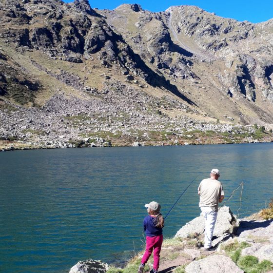 Andorra - fishing in the lake for dinner