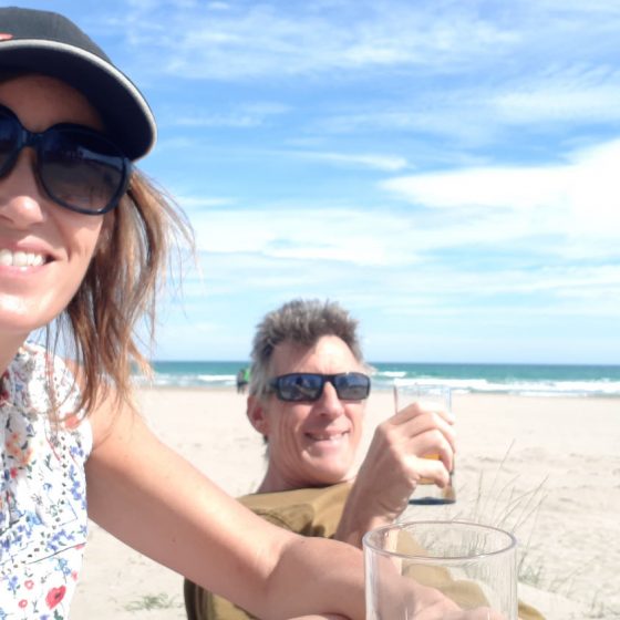 A welcome break in the sun on the beach at El Grao del Castellon