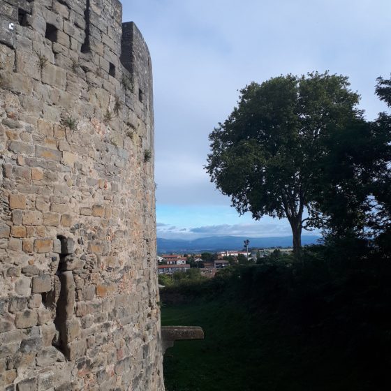 Carcassonne tower walls and view