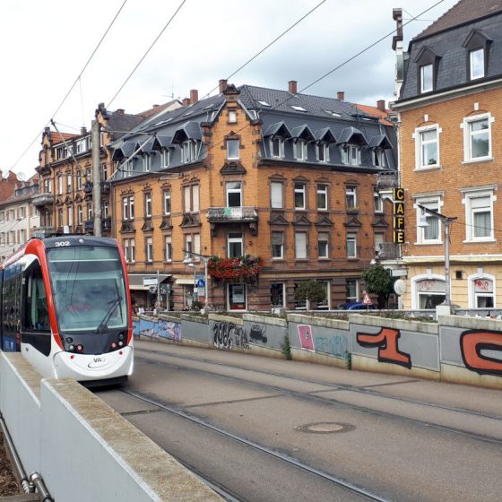 Trams run throughout Freiburg
