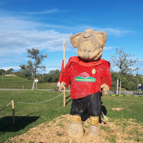 Giant oversized straw teddy