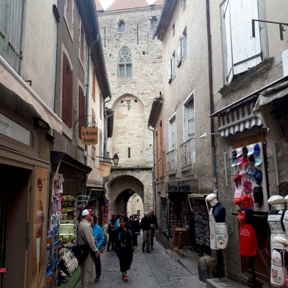 Gift shops as soon as you enter the Cite of Carcassonne