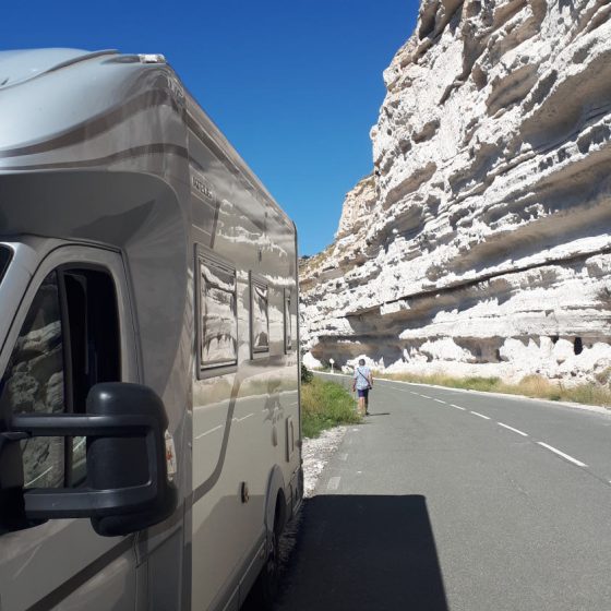 One of the widest sections of roads and luckily this is where one of the few cars passed