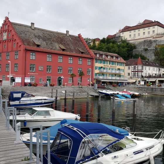 Meersburg harbour and view of uppertown