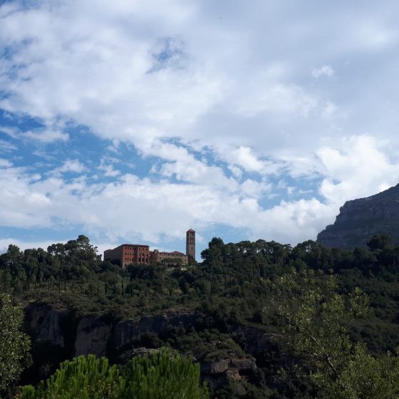 View from the motorhome window on the drive up to Montserrat