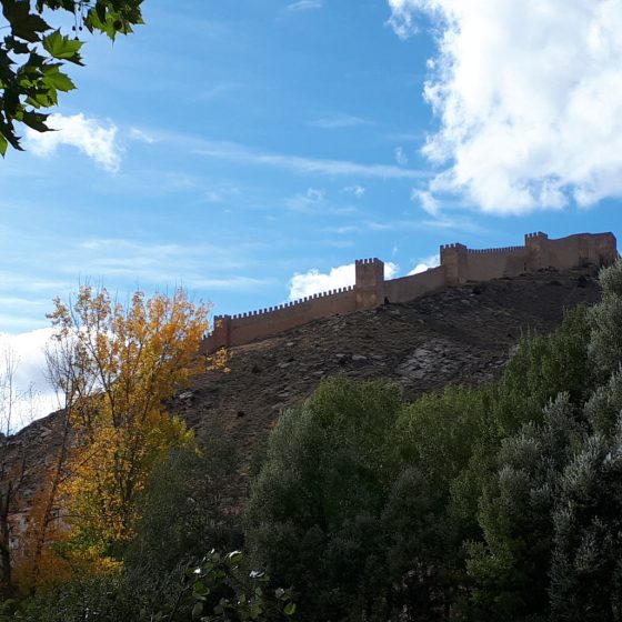 Our first glimpse of the walls of Albarracin from the road after a wrong turn!