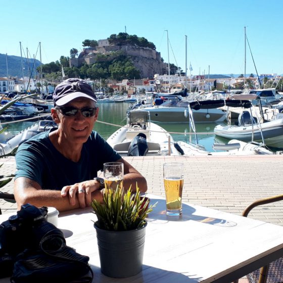 Stopping for an over-priced drink at the harbour