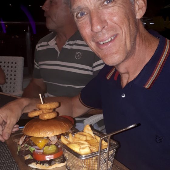 He does love a burger!