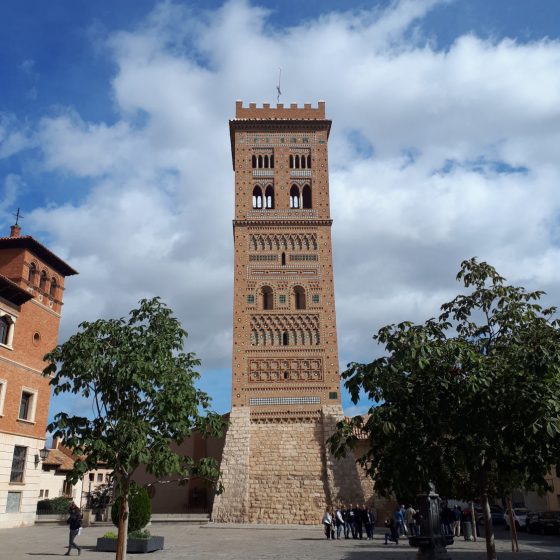 Mudejar architecture on this tiled tower