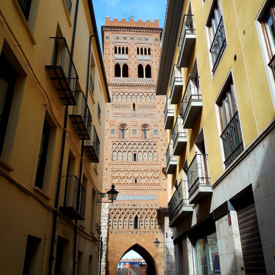 Mudejar architecture on this tiled tower