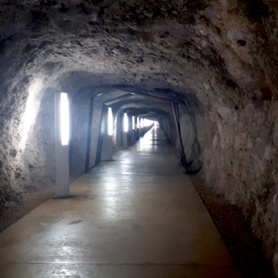 The tunnel running under Denia castle
