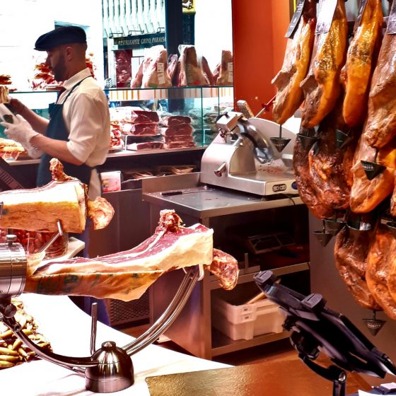 A traditional cured ham shop in Zaragoza city centre