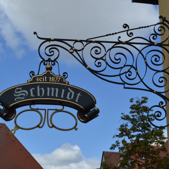 Typical shop sign in Dinkelsbuhl